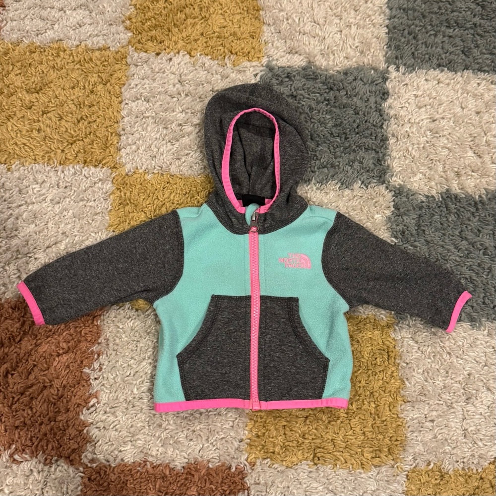 The North Face Baby Gray and Teal Hoodie